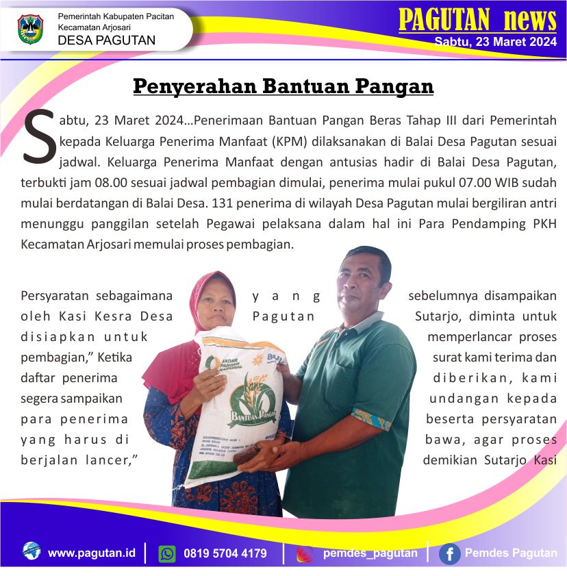 Penyaluran Bantuan Pangan Berupa Beras